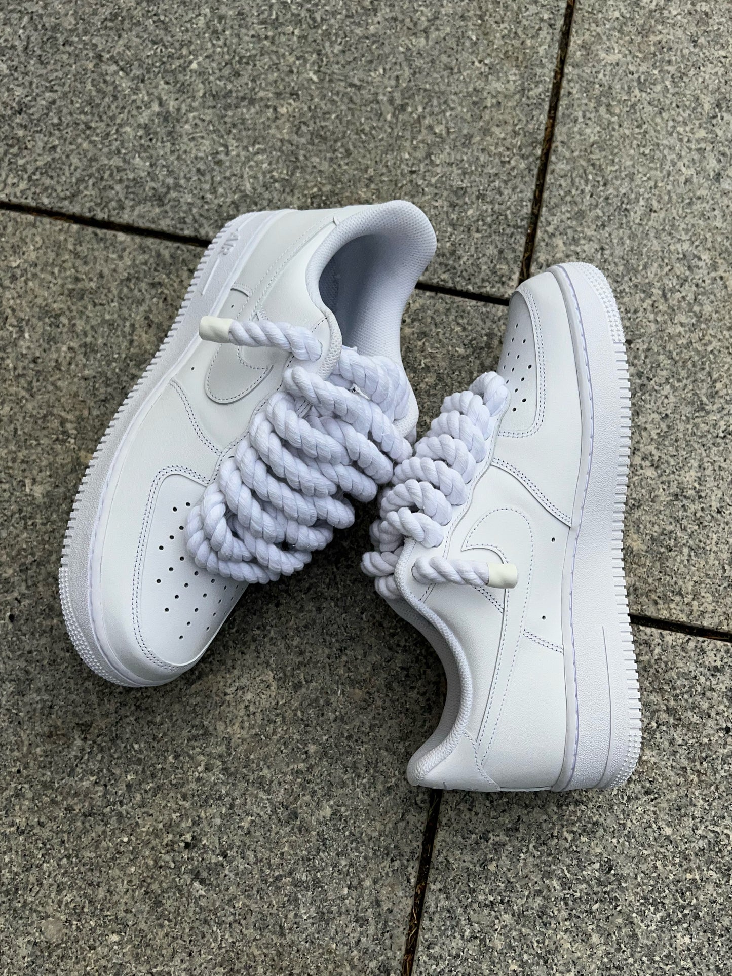 lacets corde airforce 1 tout blanc
