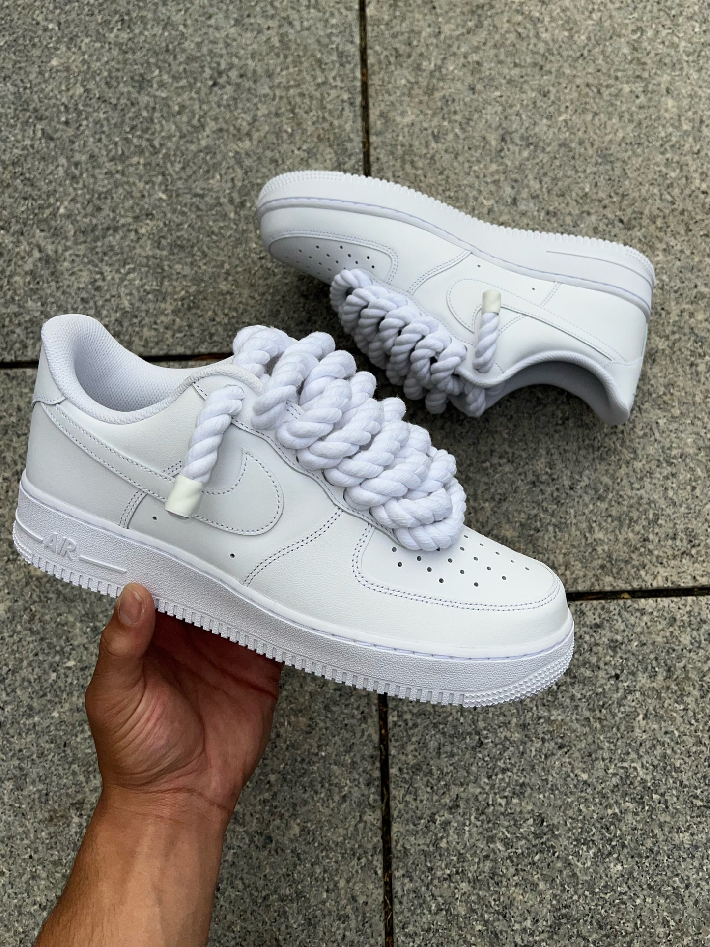 lacets corde airforce 1 tout blanc