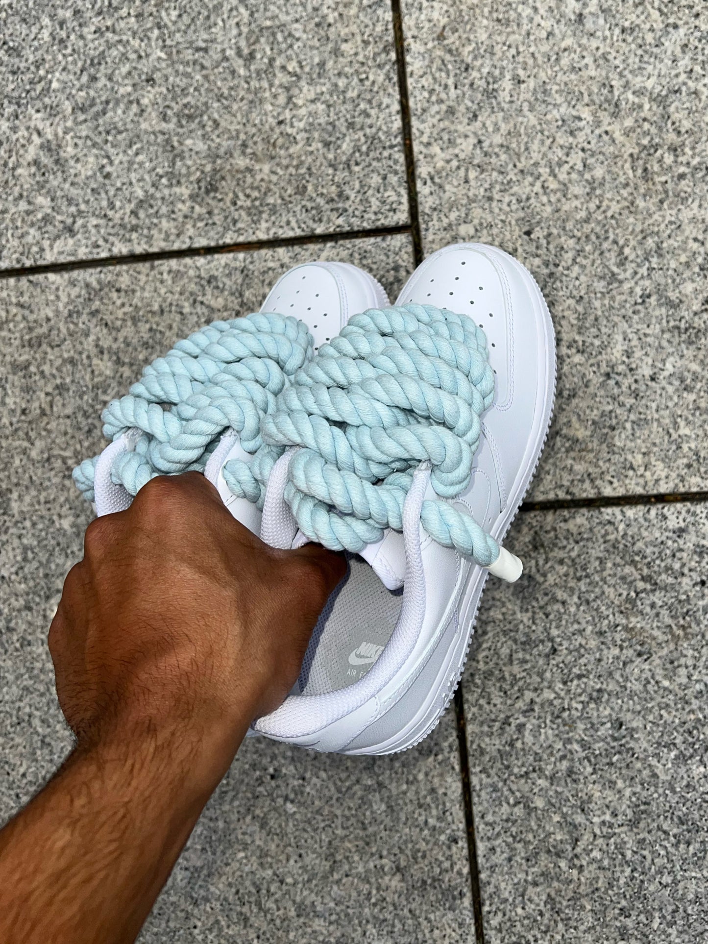 airforce 1 lacets en corde bleu bébé