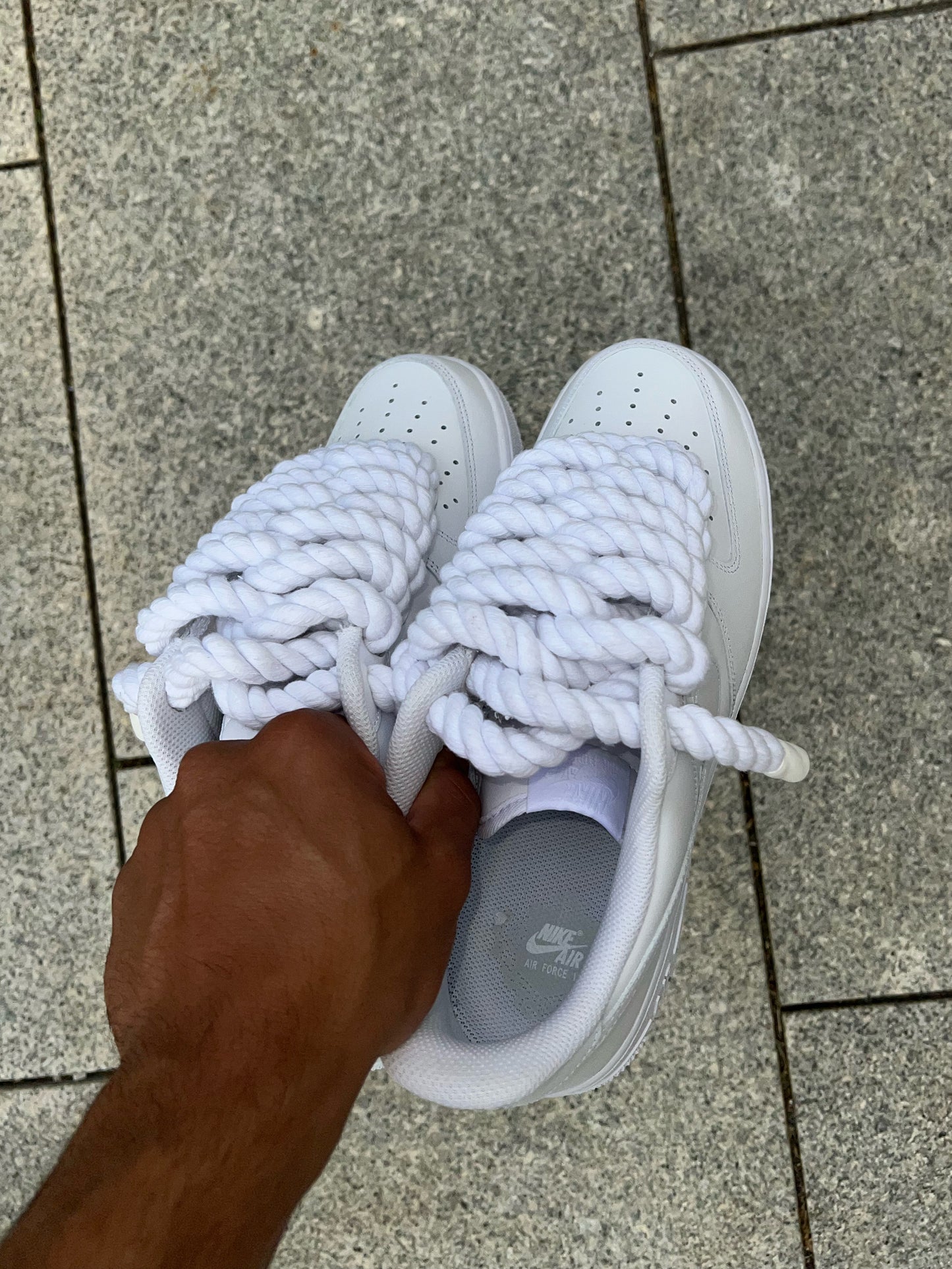 lacets corde airforce 1 tout blanc