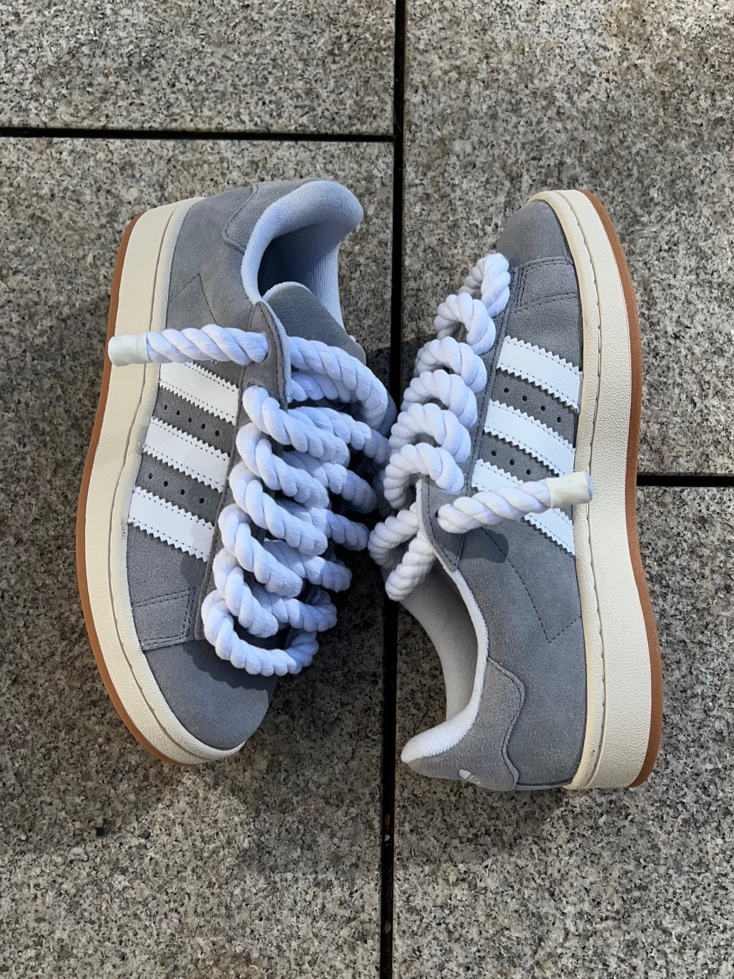 lacets en corde adidas campus 00s gris et blanc