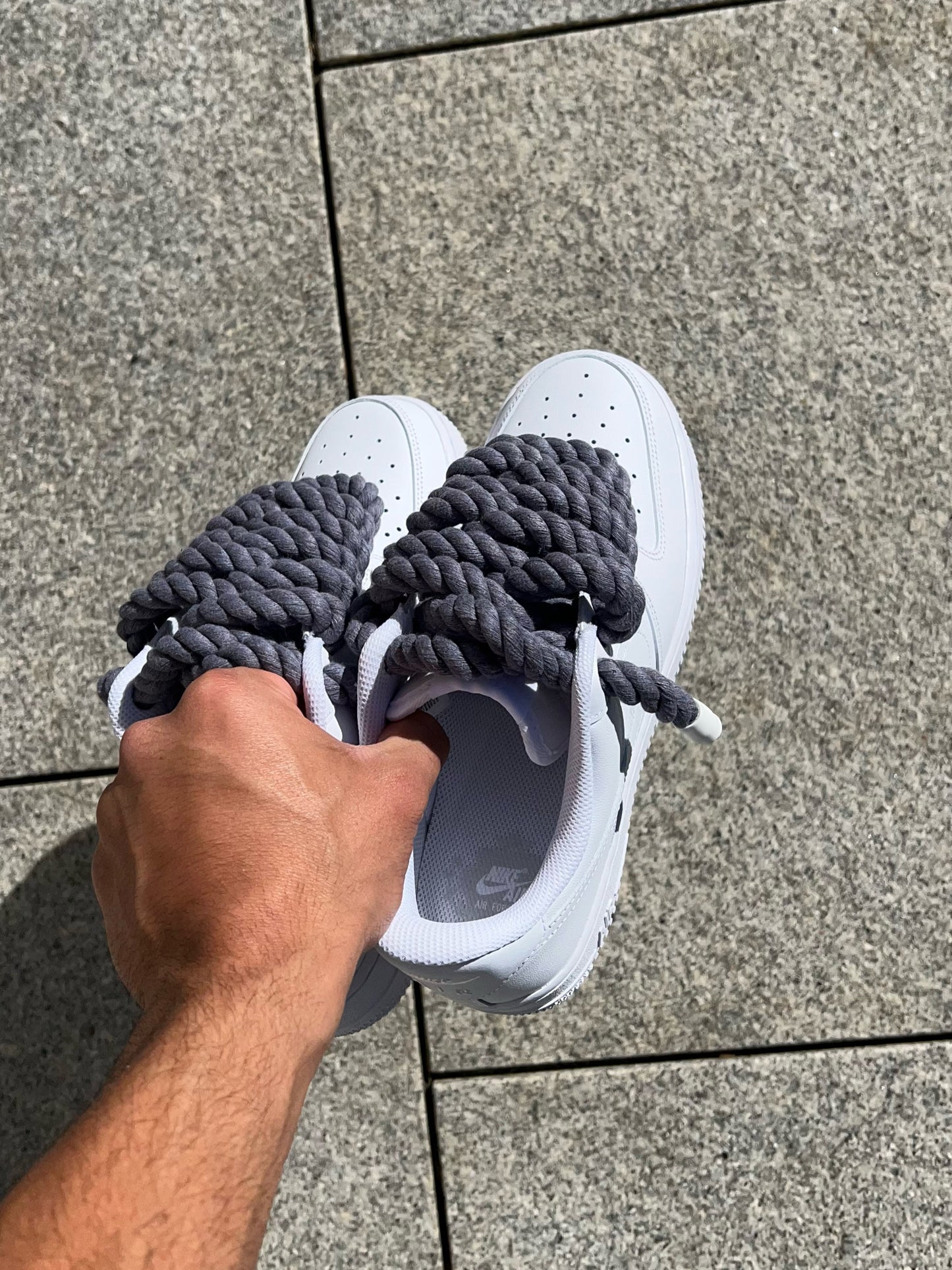 airforce 1 rope laces dark grey