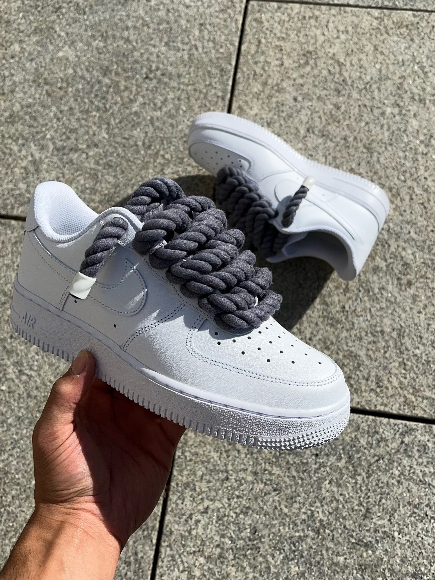 airforce 1 rope laces dark grey