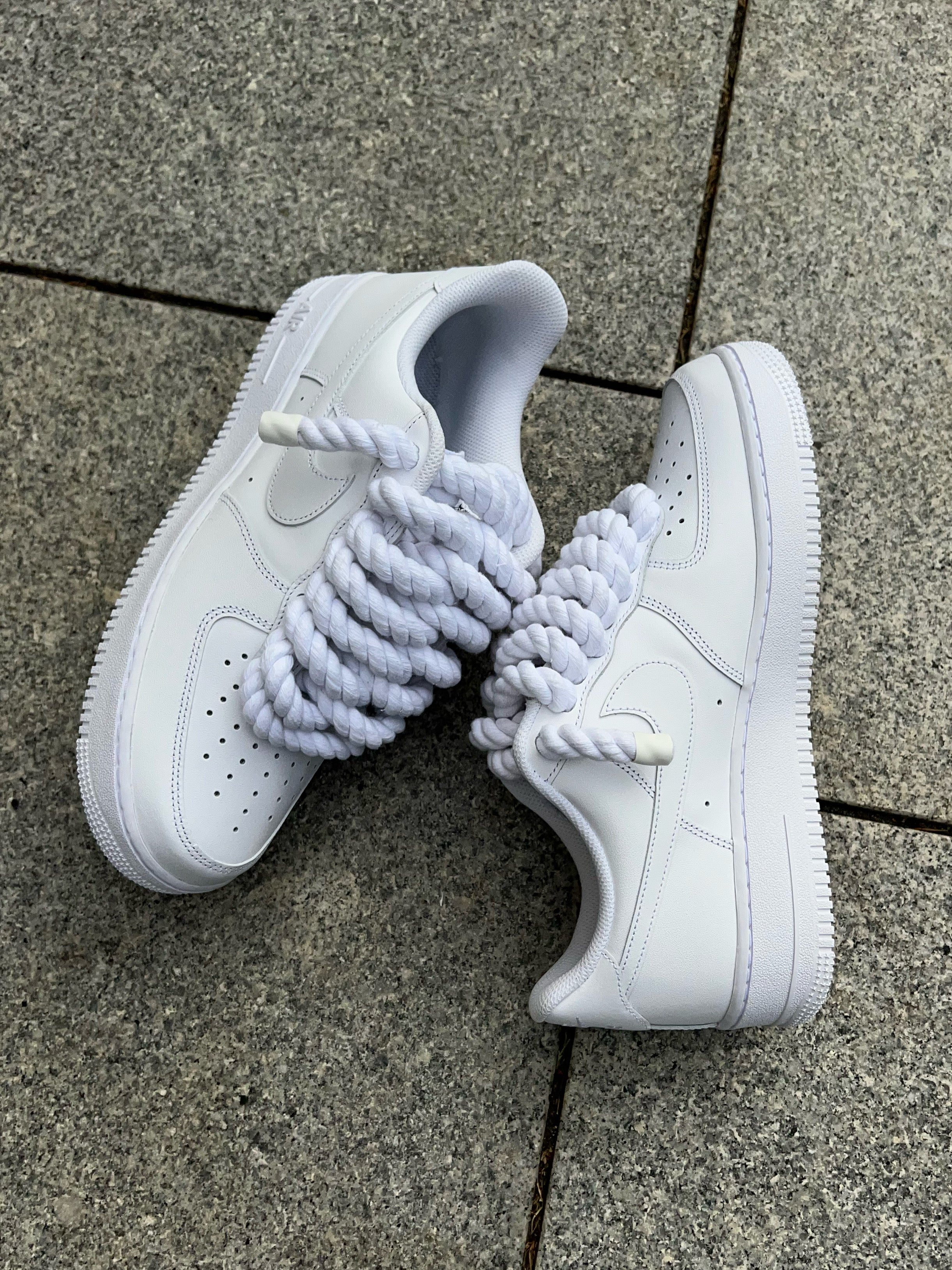 airforce 1 rope laces all white my.ropez