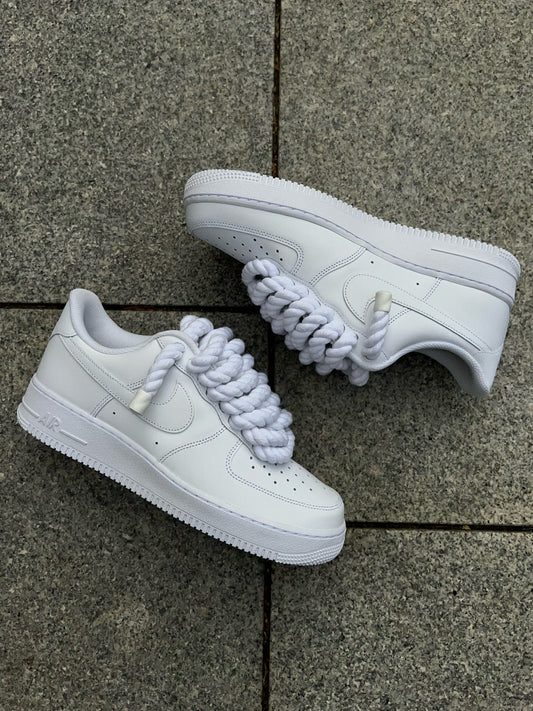 lacets corde airforce 1 tout blanc