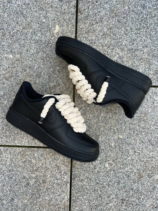 lacets corde airforce 1 noir/crémé