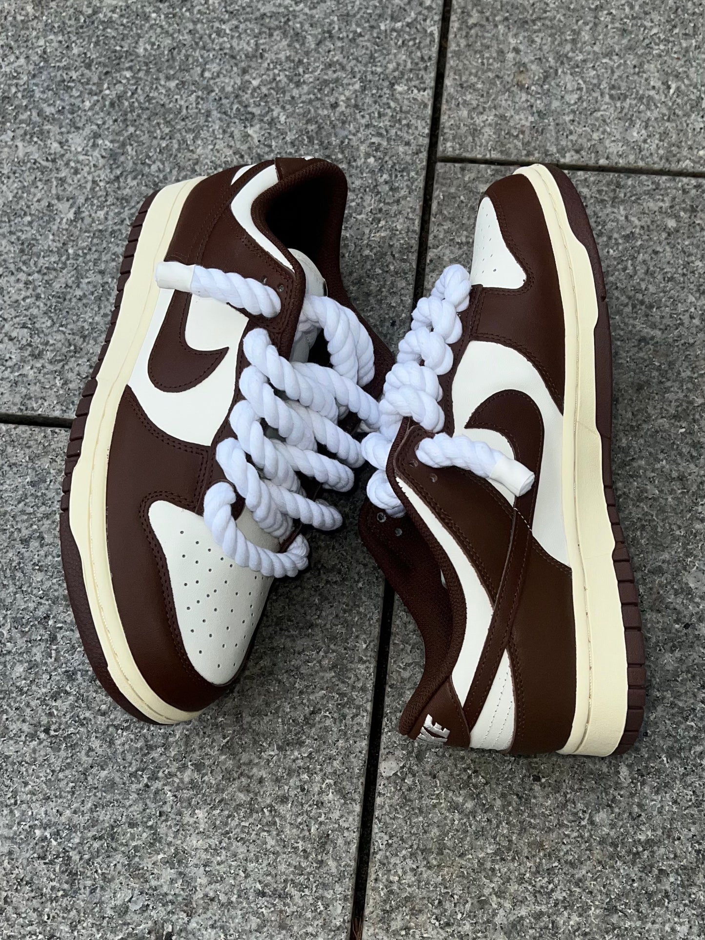 nike dunk low rope laces cacao