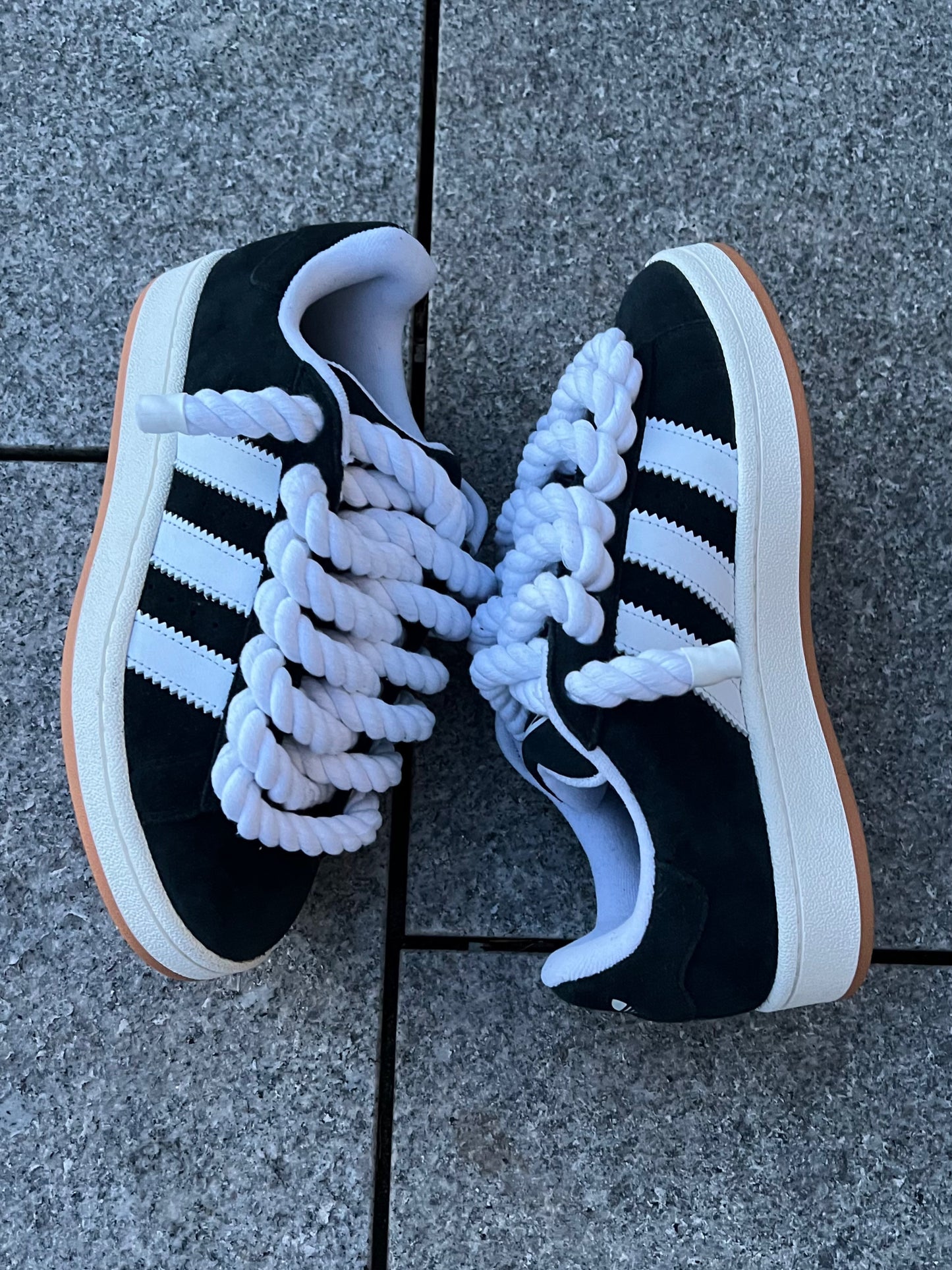 adidas campus 00s rope laces black and white