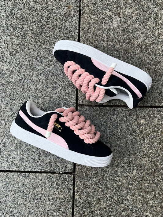 puma suede xl rope laces pink