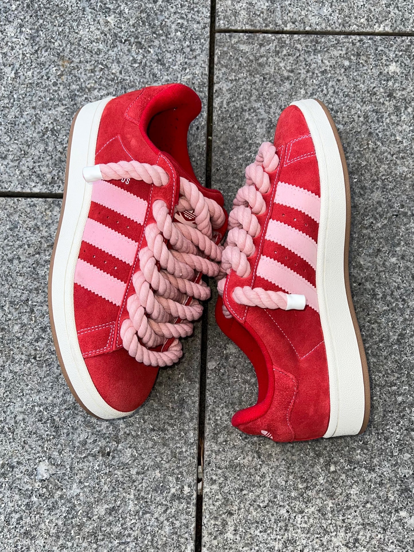 adidas campus 00s rope laces clear pink