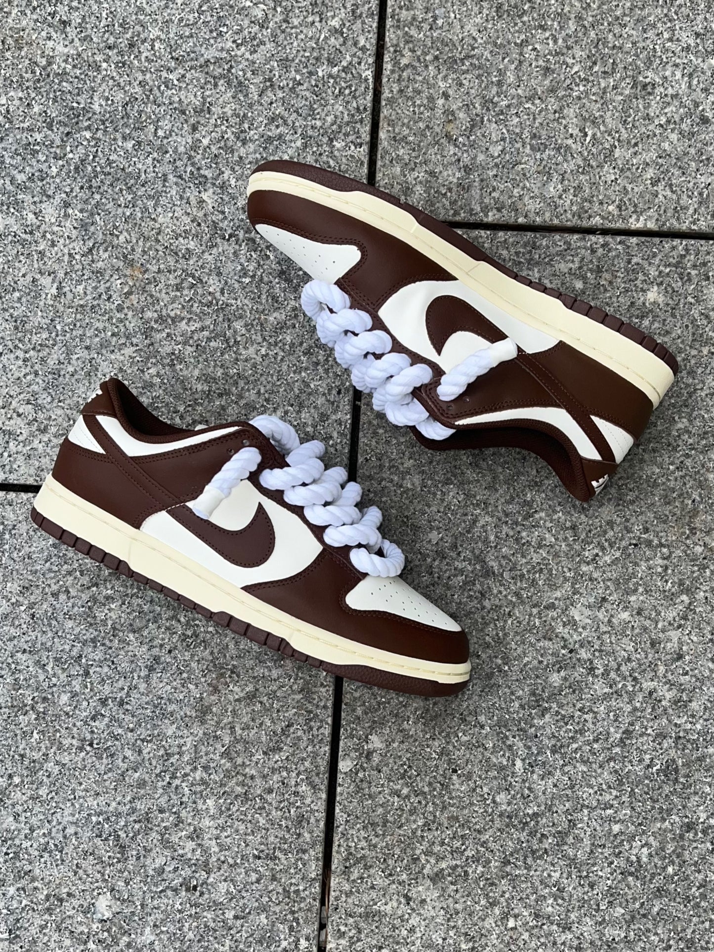 nike dunk low rope laces cacao