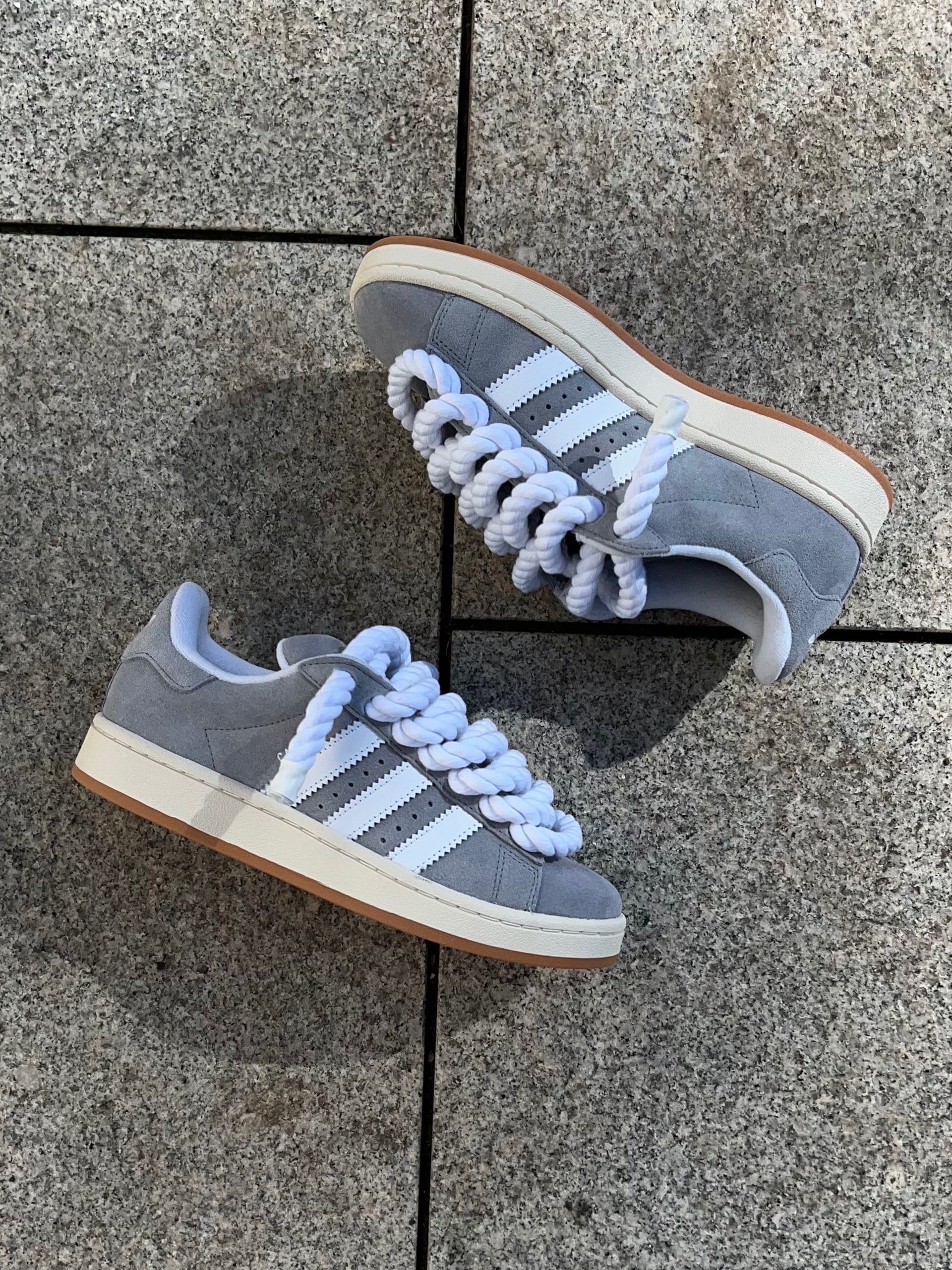 adidas campus 00s rope laces gray and white – my.ropez